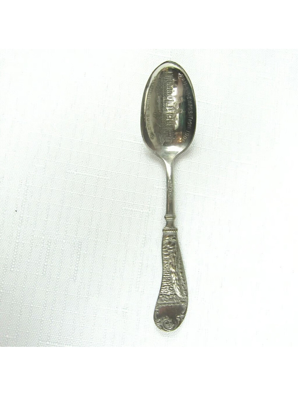 1901 Buffalo Worlds Fair Pan-American Souvenir Spoon Electricity Building RARE